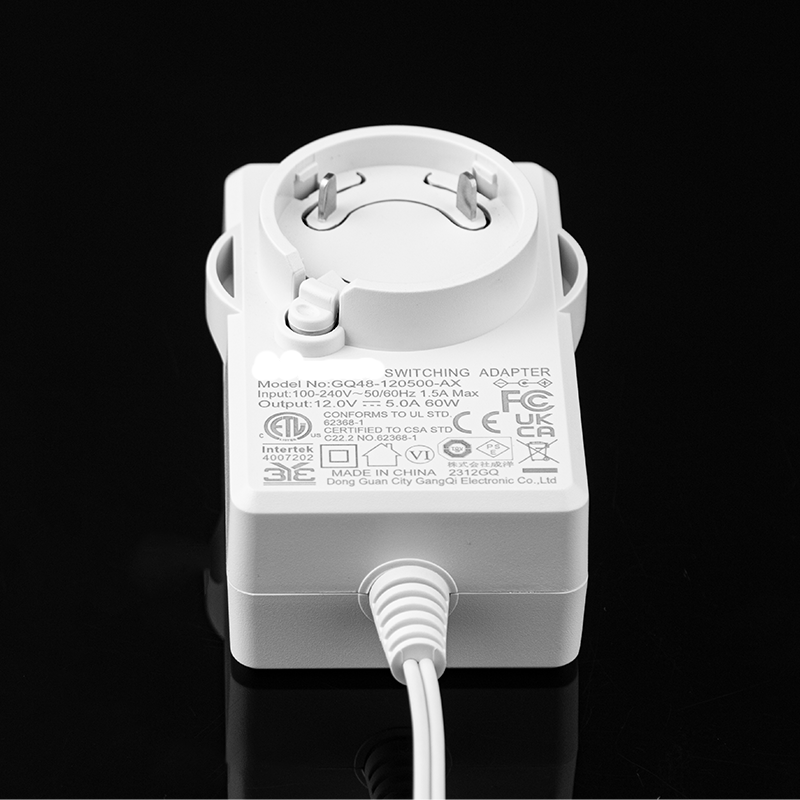 12v5a多国认证可转换头电源适配器充电器开关电源12V5A可换头充电器60W充电头