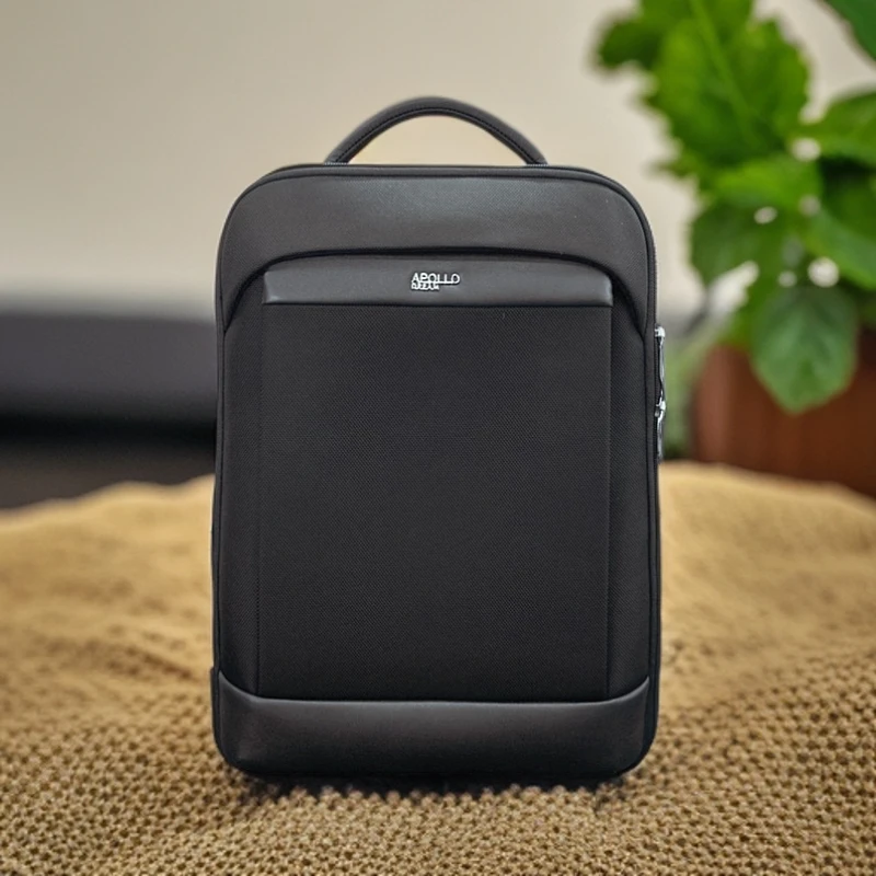 多功能防泼水轻便耐磨时尚百搭男士潮流黑色便携双肩包-323007