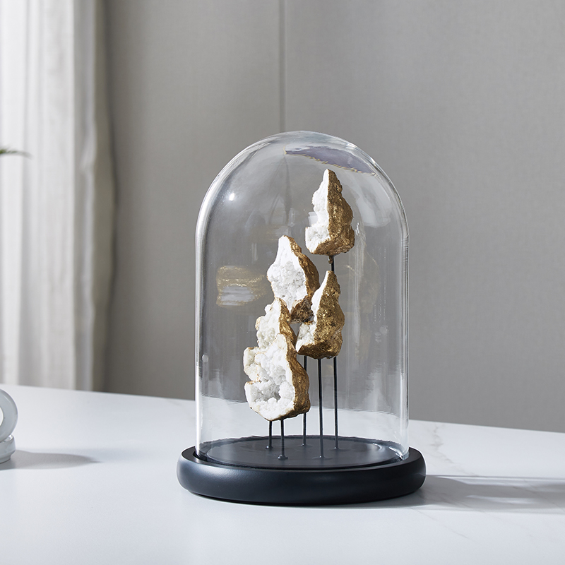 玻璃钟罩摆件（树脂矿石）