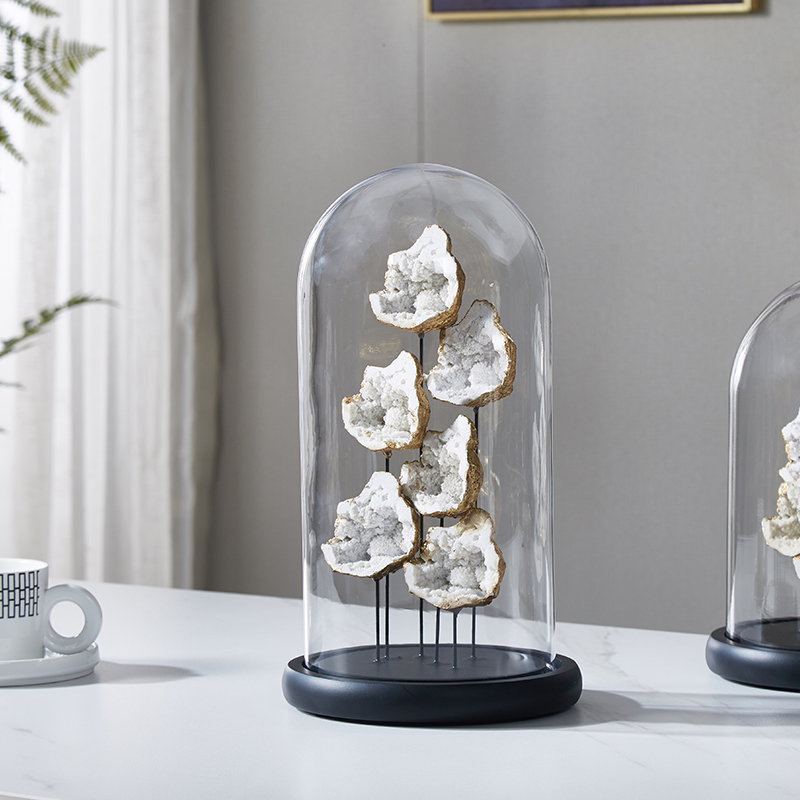 玻璃钟罩摆件（树脂矿石）